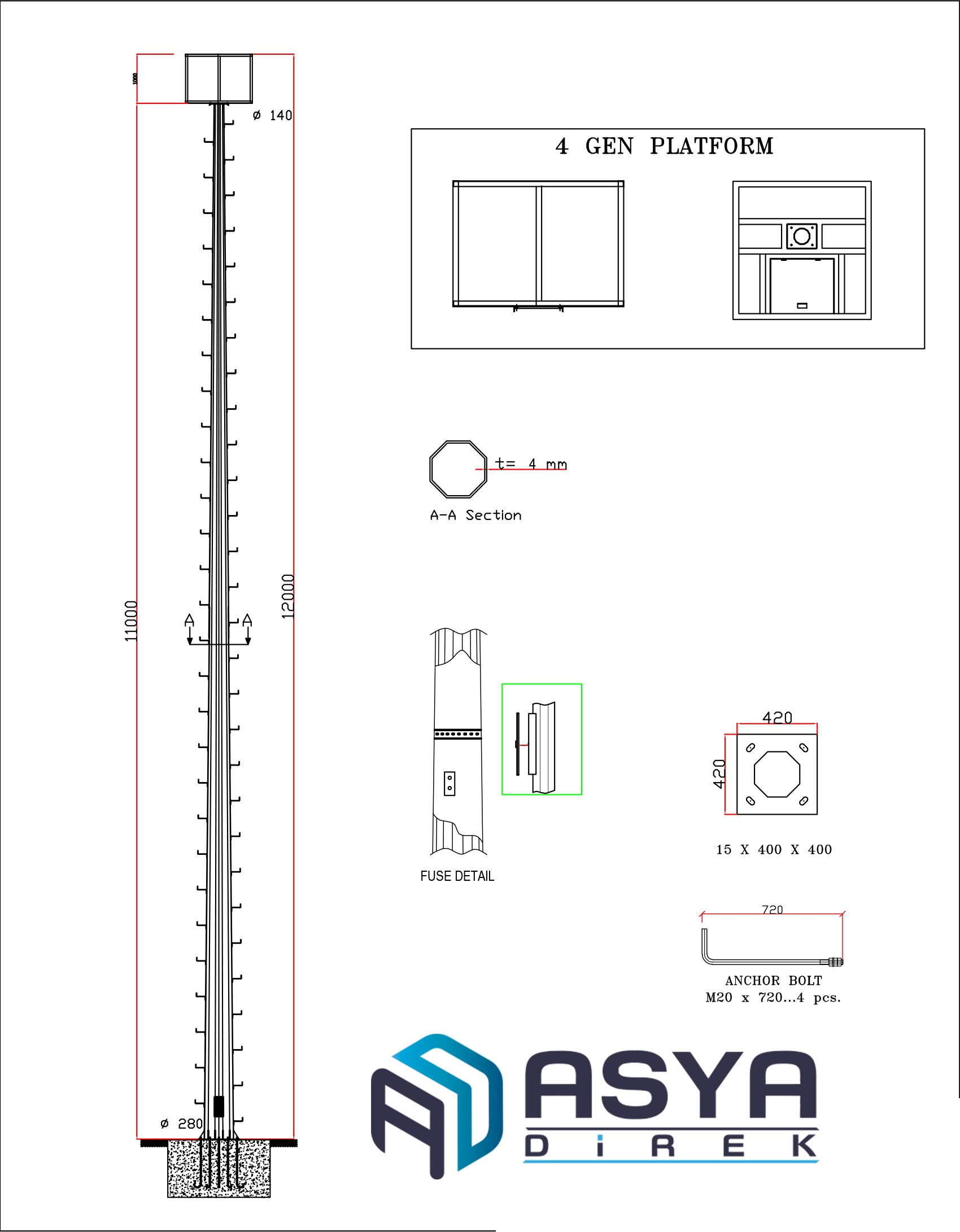 12 Metre Projektör Direği