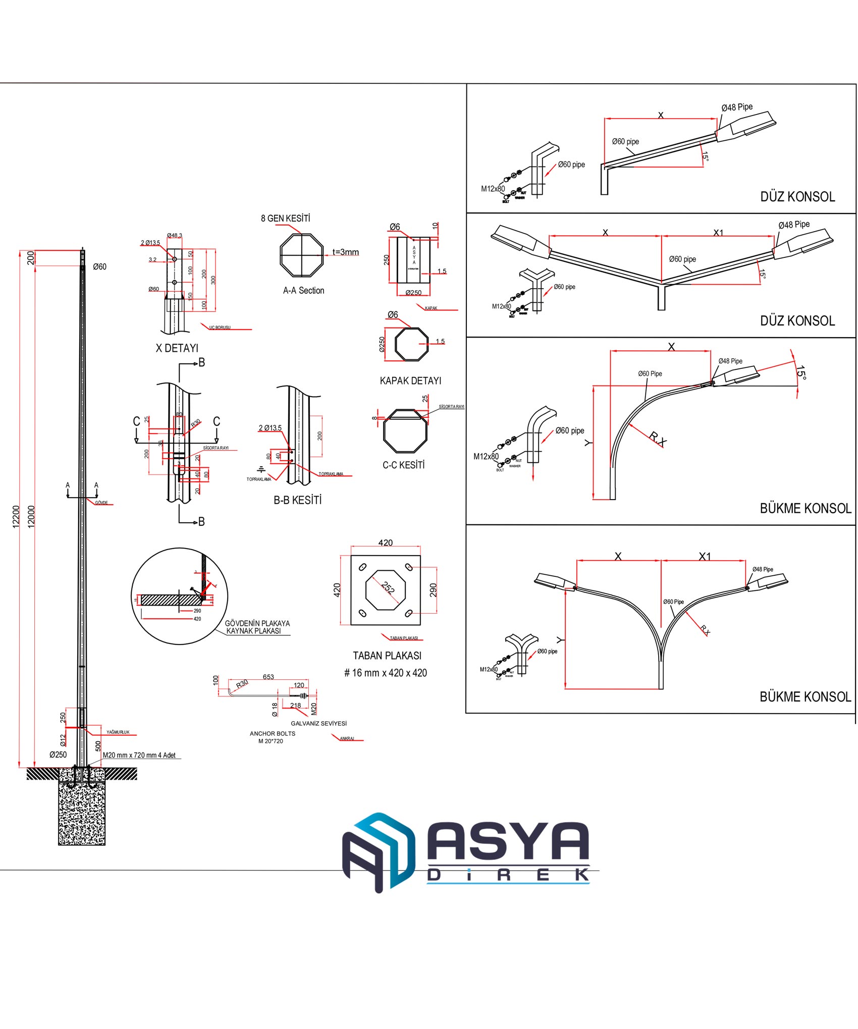 Sokak Aydınlatma Direği AD-120